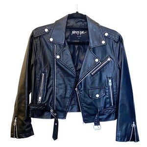 Nasty Gal Vegan Leather Motorcycle Jacket
